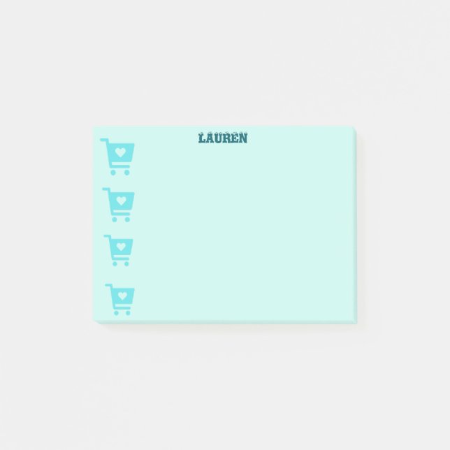 Grocery cart post it note reminder post-it block (Framsida)