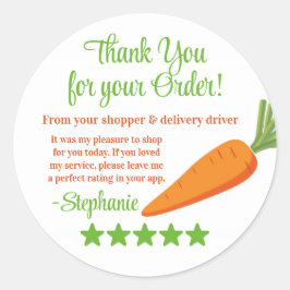Grocery Delivery Service Thank You Review Stars Runt Klistermärke