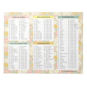 Grocery List Notepads, Grocery Personal Stationery Anteckningsblock