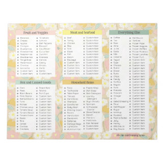 Grocery List Notepads, Grocery Personal Stationery Anteckningsblock