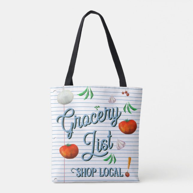 Grocery list, shop local tygkasse (Baksida)