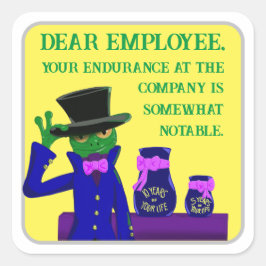 Grod rätt arbetsårsdag, stämpel fyrkantigt klistermärke