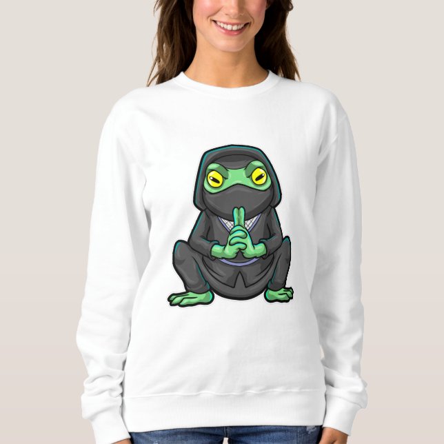 Grod som Ninja i svart T Shirt (Framsida)
