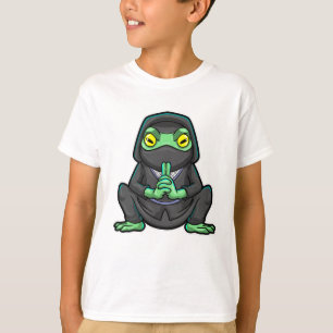 Grod som Ninja i svart T Shirt