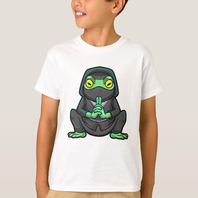Grod som Ninja i svart T Shirt (Framsida)