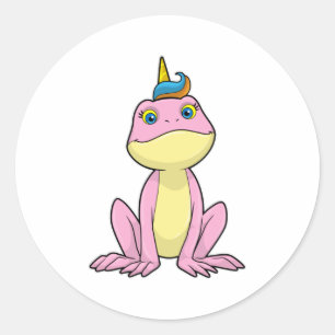 Grod som Unicorn Runt Klistermärke