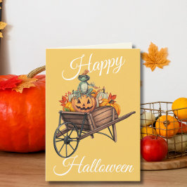 Grod-tastisk Pumpa Trillkärra Halloween Helgkort