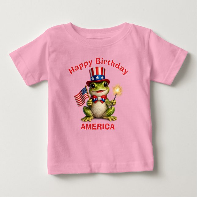 Groda (3c) Patriotisk Barn T-Shirt (Framsida)