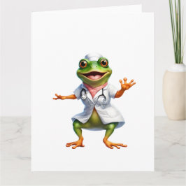 Groda 7 sjuksköterska, groda, medic, padda, AI-gen Kort