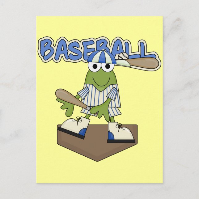 Groda Baseball Hemplattor T-shirts och presenter Vykort (Framsida)