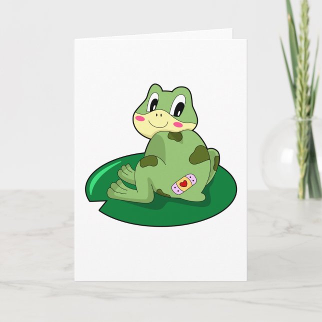 Groda Blad Hjärtplåster Kort (Framsida)