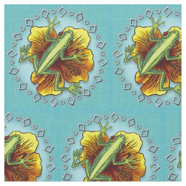 Groda Blomma Tyg (Närbild)