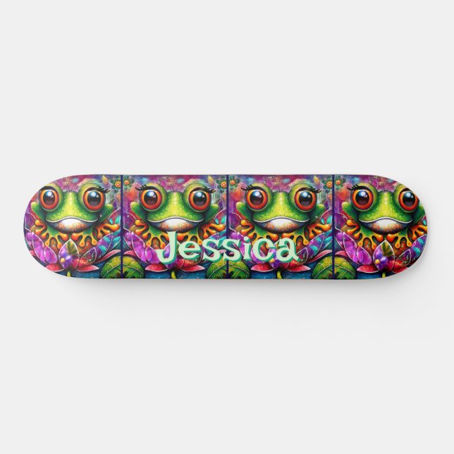 Groda Blommigt av vimatisk Abstrakt Groddar Person Mini Skateboard Bräda 18,5 Cm (Horz)