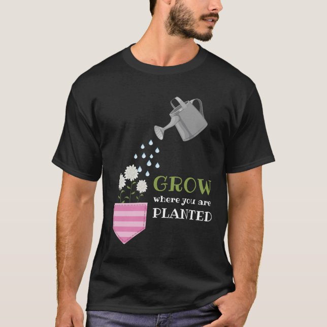 Groda där du är planterad med fickinspiration t shirt (Framsida)