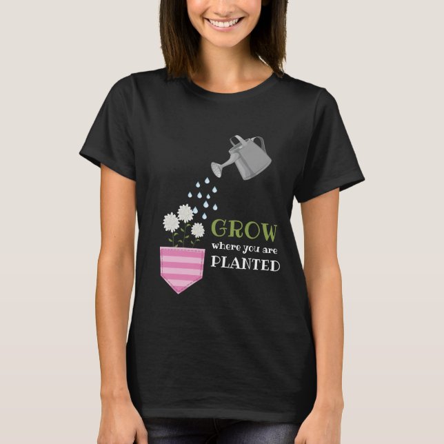 Groda där du är planterad med fickinspiration t shirt (Framsida)