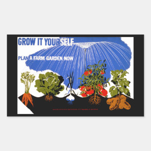 Groda det själv ~ Planera en gårdskGarden nu Rektangulärt Klistermärke