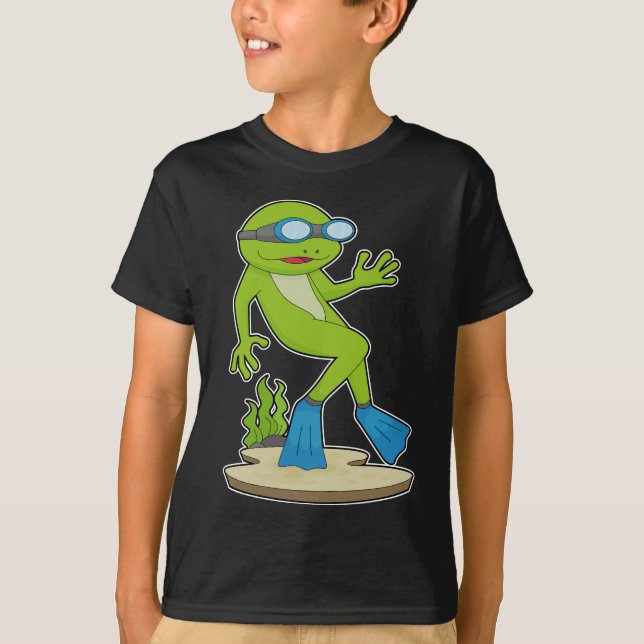 Groda diver Swimming goggel T Shirt (Framsida)