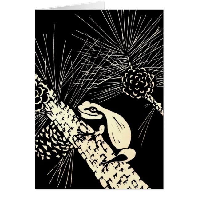 groda för gräsbarrensträd hälsningskort (Framsidan)