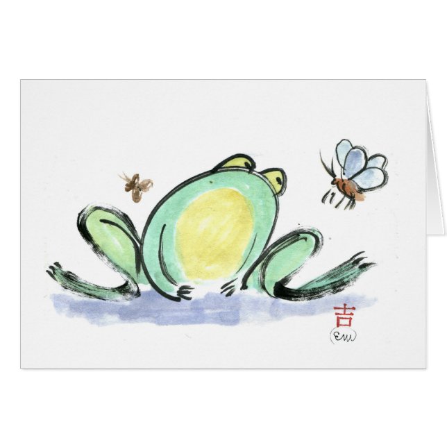 Groda frunch hälsningskort (Framsidan Horizontal)