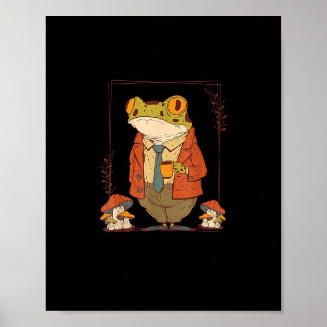 Groda Goblincore Akademisk Estetik Svamp Poster (Framsidan)