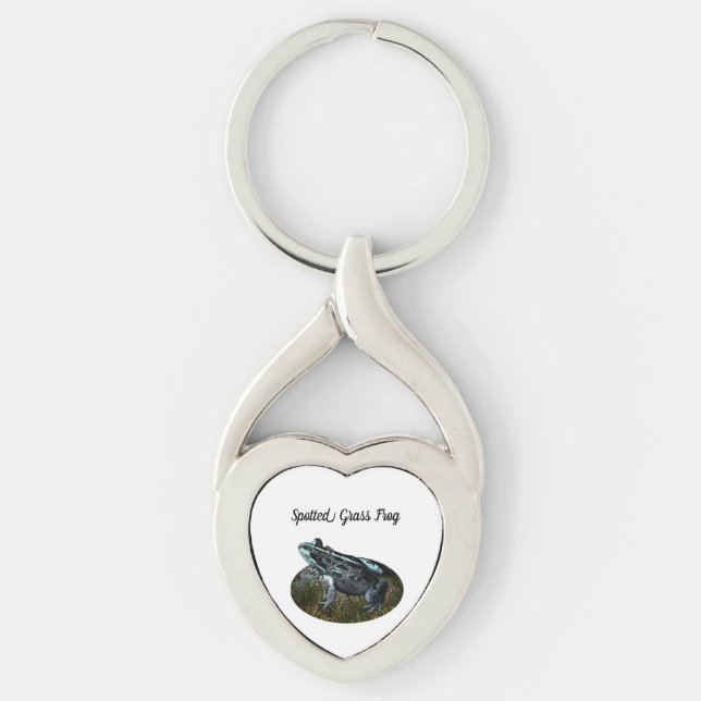 Groda, groda, Metall, Hjärtnyckelring Twisted Heart Silverfärgad Nyckelring (Framsidan)