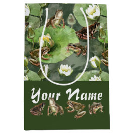 Groda grön och vit näckros mönster 