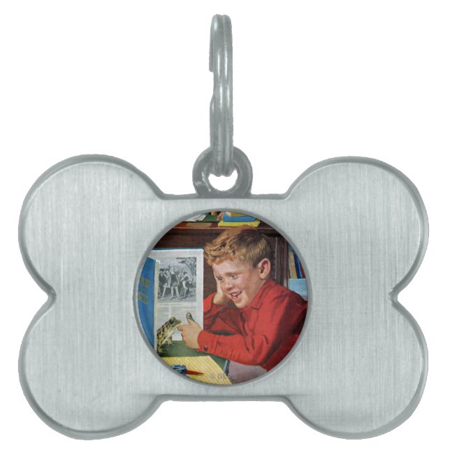 Groda i bibliotek ID-bricka husdjur (Framsidan)