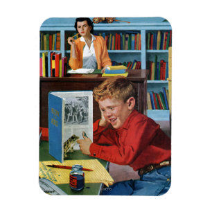 Groda i bibliotek magnet