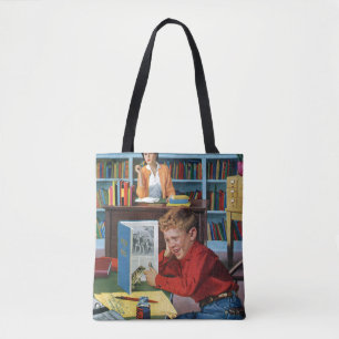 Groda i bibliotek tygkasse