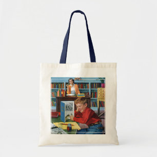 Groda i bibliotek tygkasse
