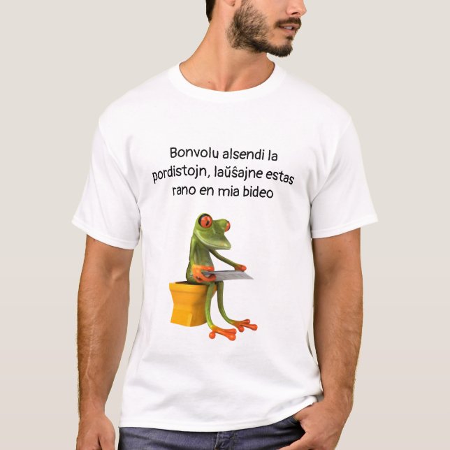 Groda i en bidé, ljus skjorta t shirt (Framsida)