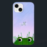 groda i en damm som går genom gräs i monogrammet<br><div class="desc">Den här söta grodan Samsung fodral har en stor ögon i grönten längst ned kant i fodral, som om grodan delvis är nedsänkt i en damm, men att hålla koll på vad som kan komma att närma sig från avstånd, genom att bläddra igenom några blad under ett blå himmel som...</div>