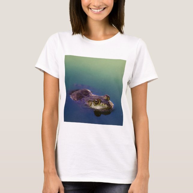 Groda i Vatten Grönt Frog Öga T Shirt (Framsida)