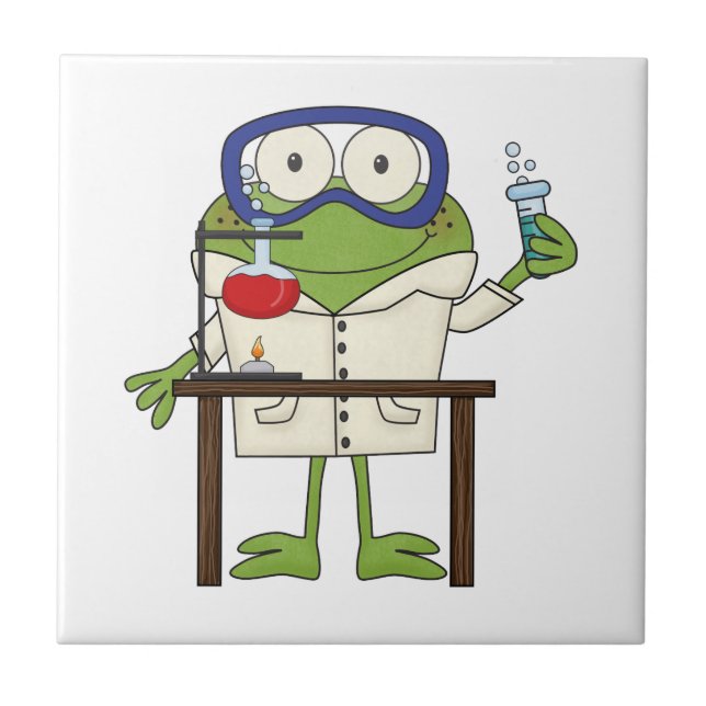 Groda i vetenskapslabbet kakelplatta (Framsidan)