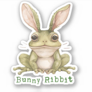 Groda Kanin Rabbit Fluffiga Öron Padda Rolig Påsk Klistermärken