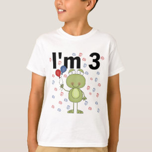 Groda med ballonger 3:e födelsedagen t-shirt