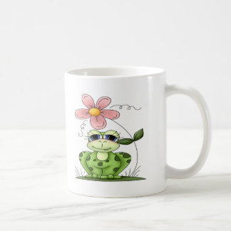 Groda med blomman kaffemugg