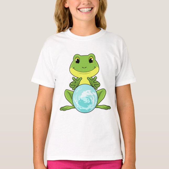Groda med Crystal boll T Shirt (Framsida)