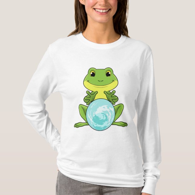 Groda med Crystal boll T Shirt (Framsida)