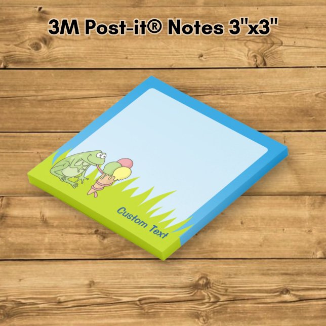 Groda med glass post-it block (Skapare uppladdad)