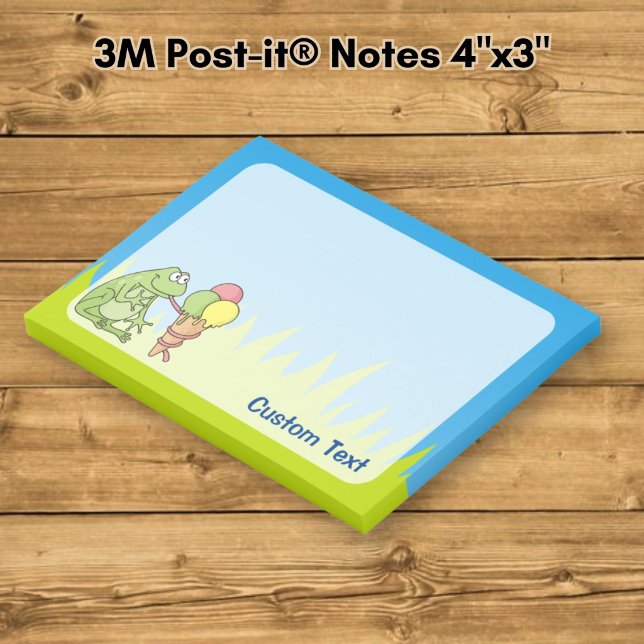 Groda med glass post-it block (Skapare uppladdad)