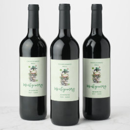 Groda med grön hatt och Shamrock Söt vinframställn Vinflaska Etikett