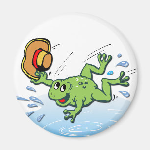 Groda med hatten magnet