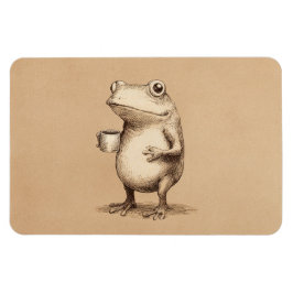 Groda med kaffe – Fantasifullt gammaldags djur Magnet
