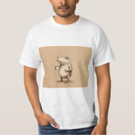 Groda med kaffe – Whimsical Vintage Djur T Shirt