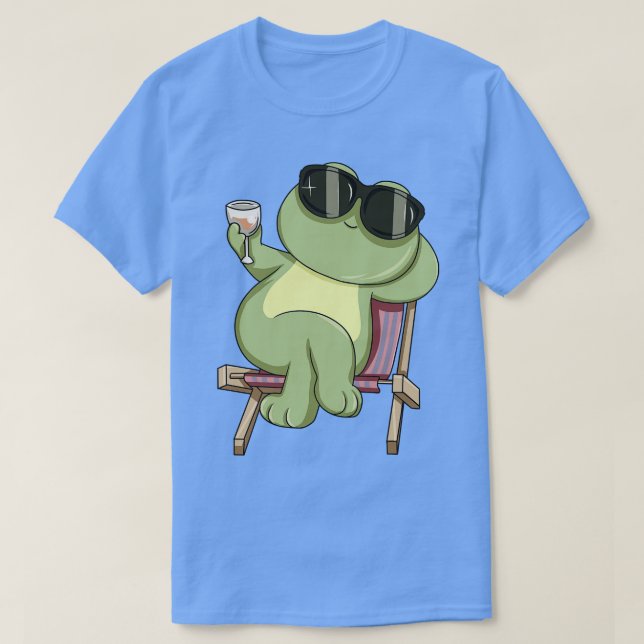 Groda med solglasögon och dryck t shirt (Design framsida)