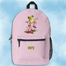 Groda med söta rosa stövlar i pölen Monogram