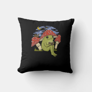 Groda Med Svamp Hatt - Cottagecore Goblincore Bo Kudde