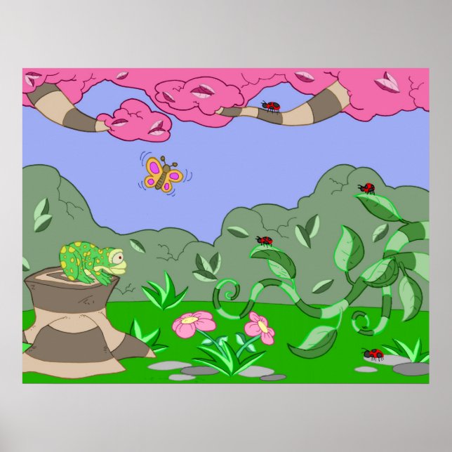 groda mot nyckelpigor poster (Framsidan)