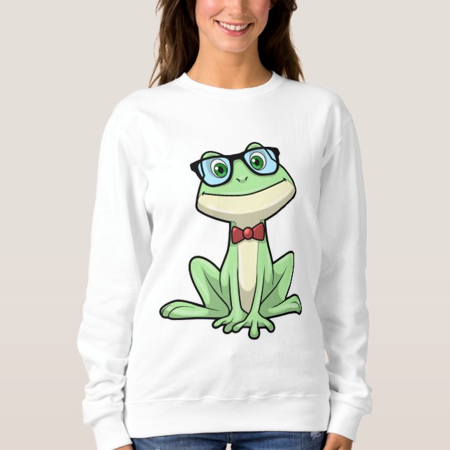 Groda nörd elev glasögon slips t shirt (Framsida)